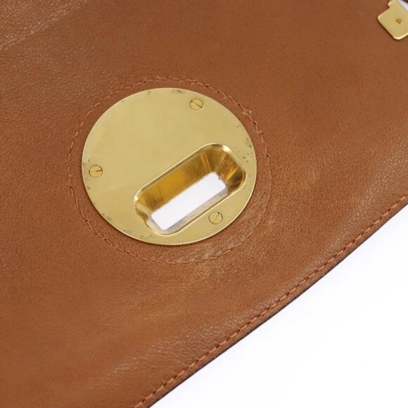 Auth Chloe Indy Shoulder Bag Leather Brown Gold - Picture 10 of 15